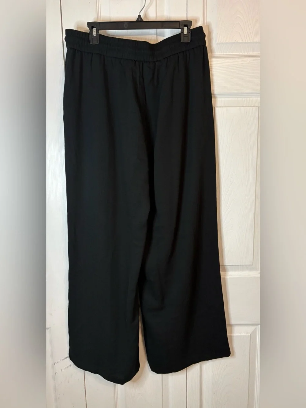 Halara NWT XL High Waisted Wide Leg Baggy Casual Linen Feel Black Pants